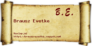 Brausz Evetke névjegykártya